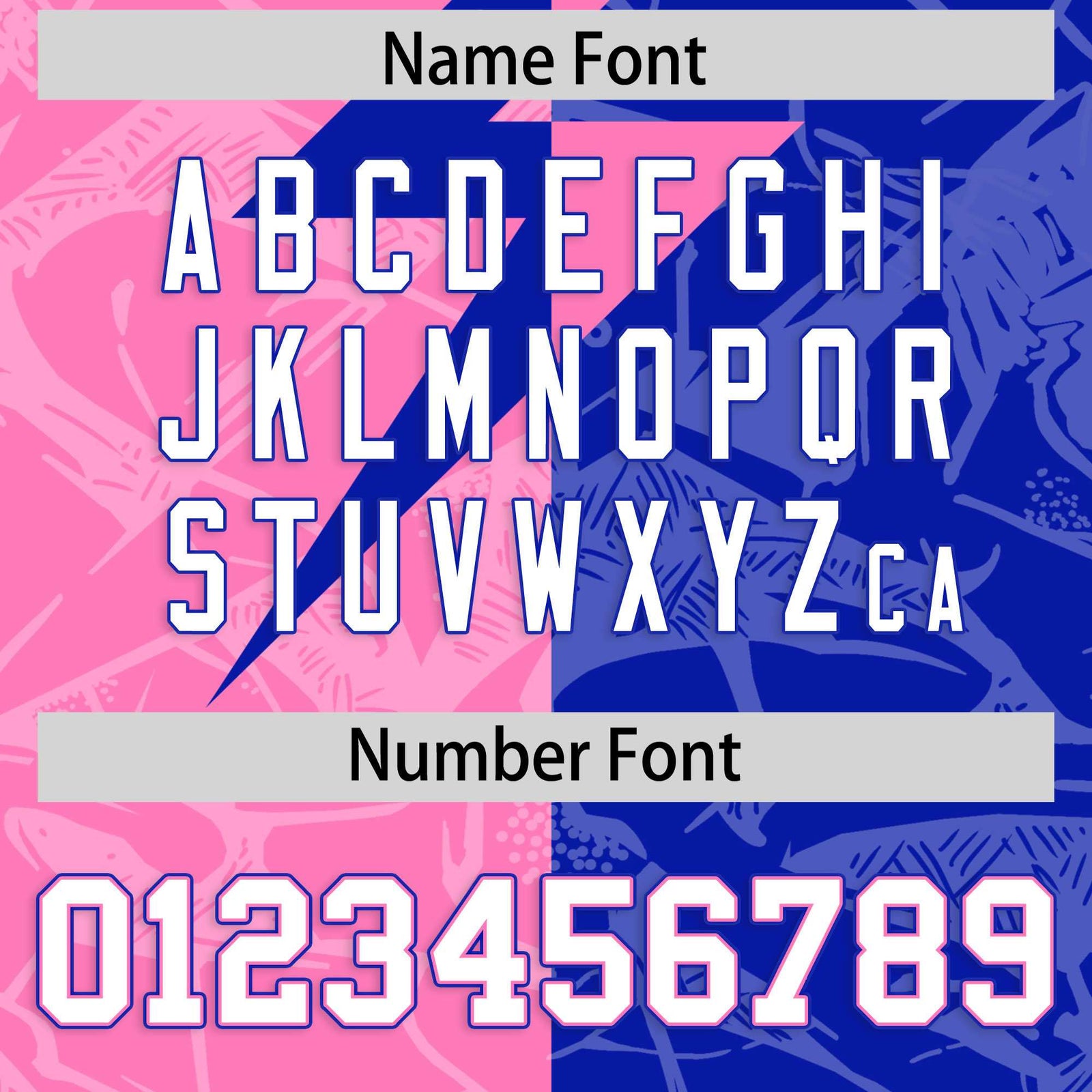 Custom Royal Pink Split Personalized Lightning Pattern Football Jersey