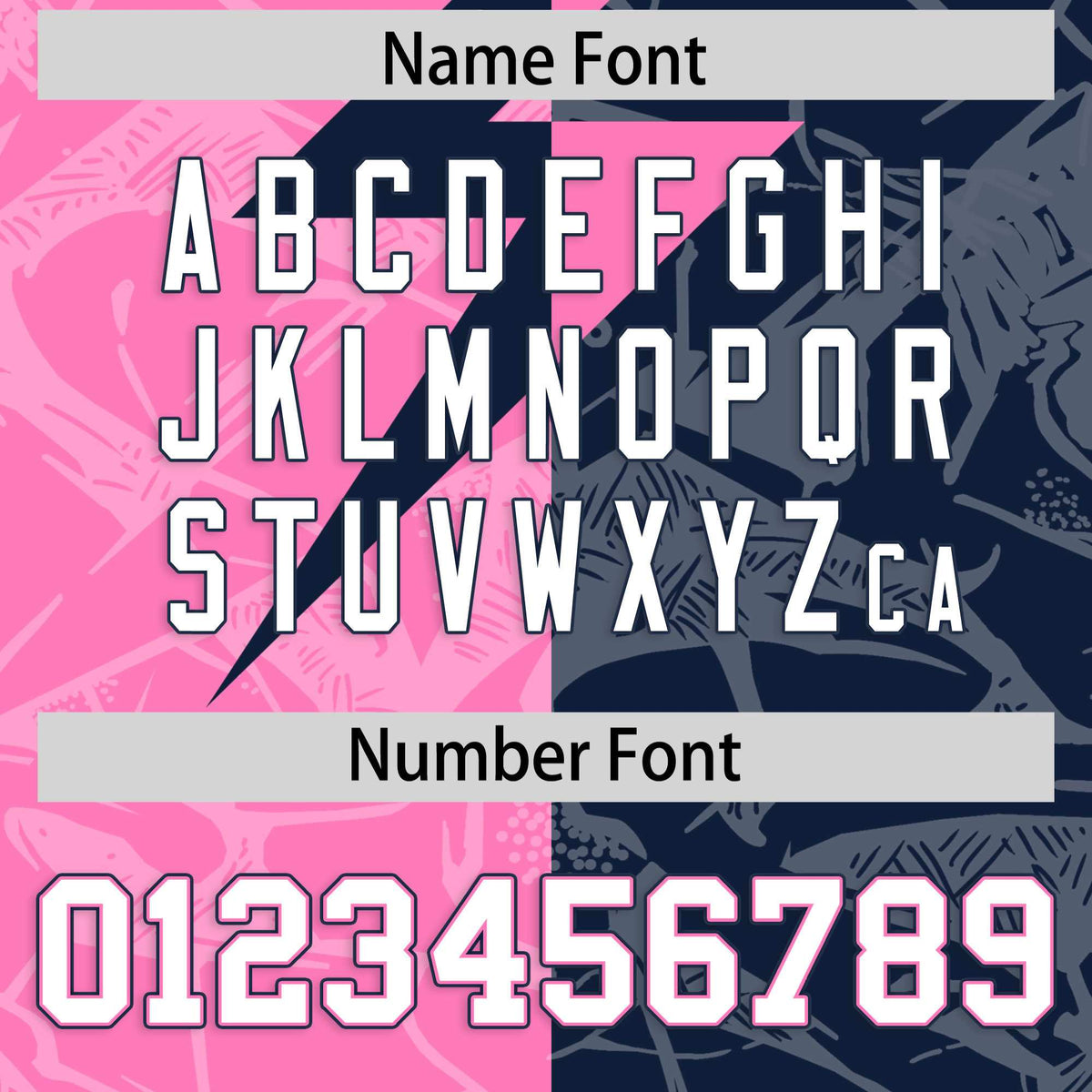 Custom Navy Pink Split Personalized Lightning Pattern Football Jersey