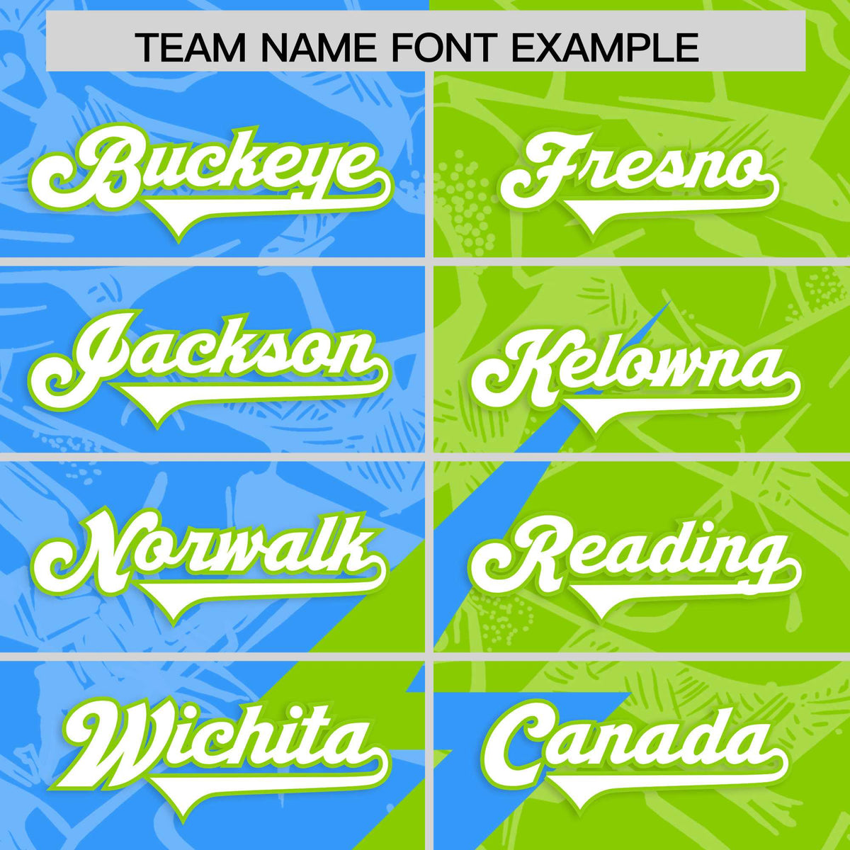 Custom Neon Green Light Blue Split Personalized Lightning Pattern Football Jersey