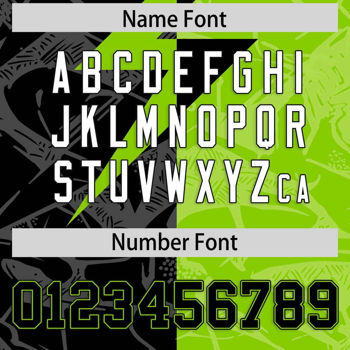 Custom Neon Green Black Split Personalized Lightning Pattern Football Jersey