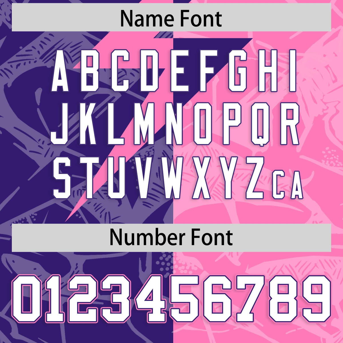 Custom Pink Purple Split Personalized Lightning Pattern Football Jersey