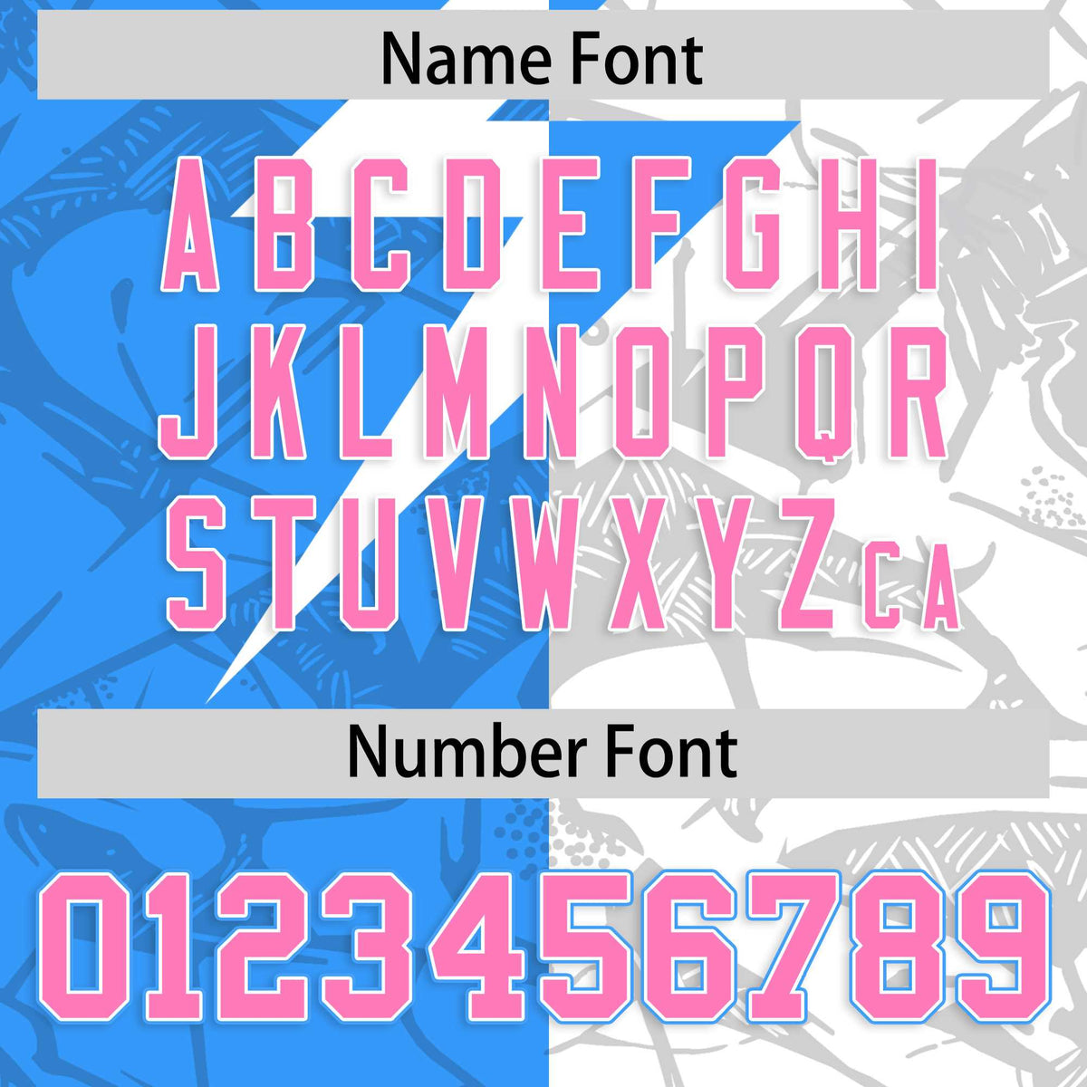 Custom Light Blue White Split Personalized Lightning Pattern Football Jersey