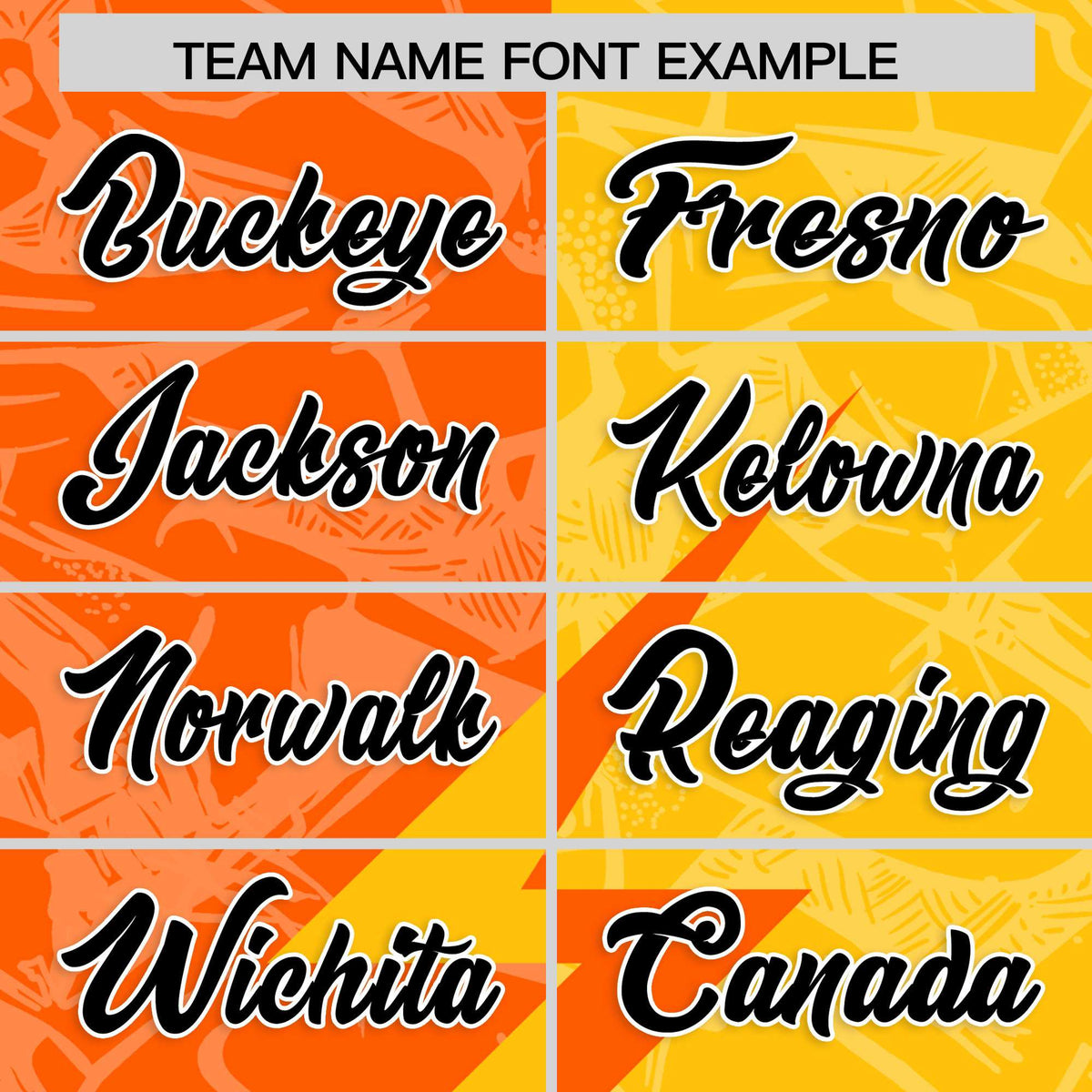 Custom Orange Yellow Split Personalized Lightning Pattern Football Jersey