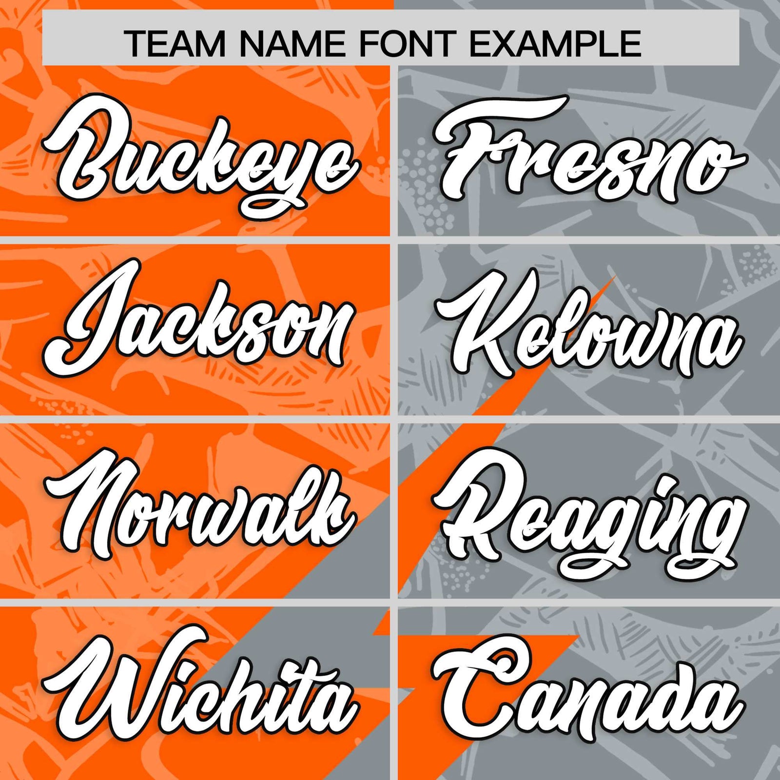 Custom Grey Orange Split Personalized Lightning Pattern Football Jersey