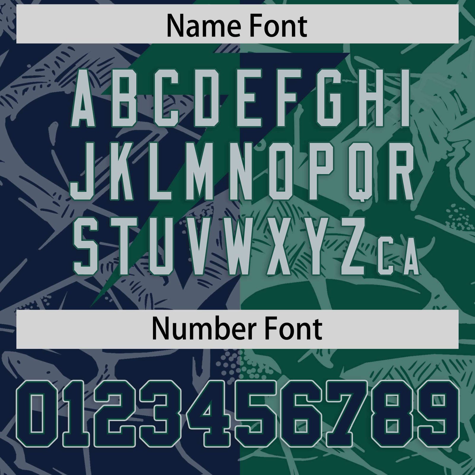 Custom Green Navy Split Personalized Lightning Pattern Football Jersey