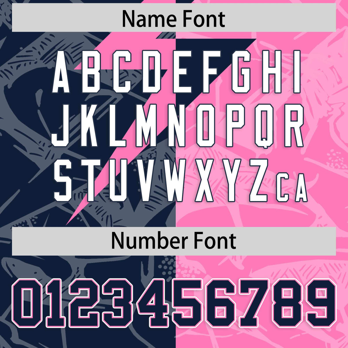 Custom Pink Navy Split Personalized Lightning Pattern Football Jersey