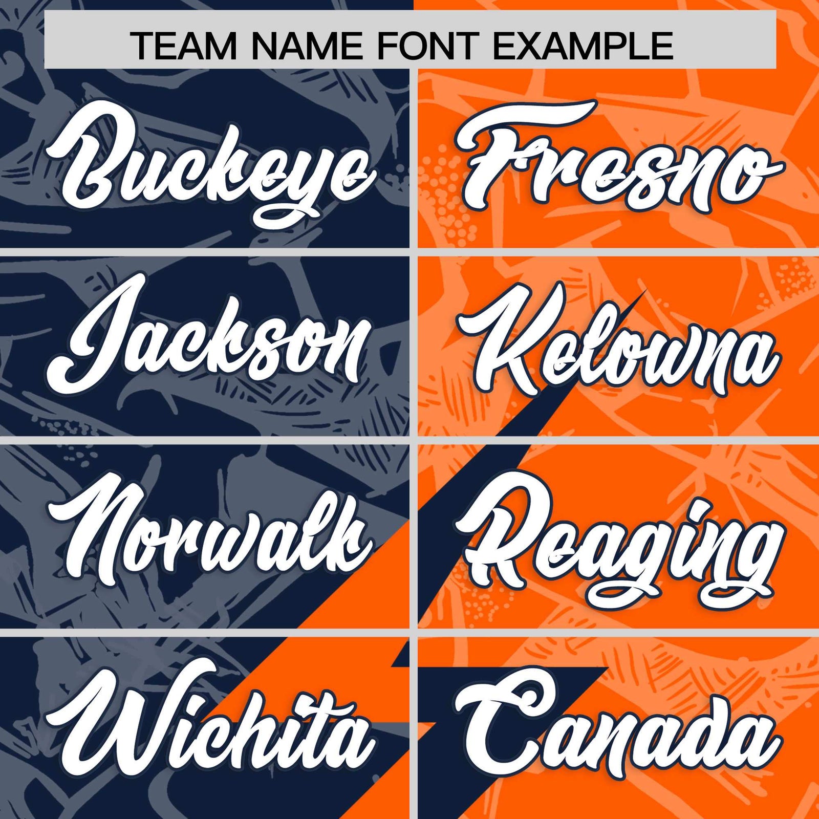 Custom Orange Navy Split Personalized Lightning Pattern Football Jersey