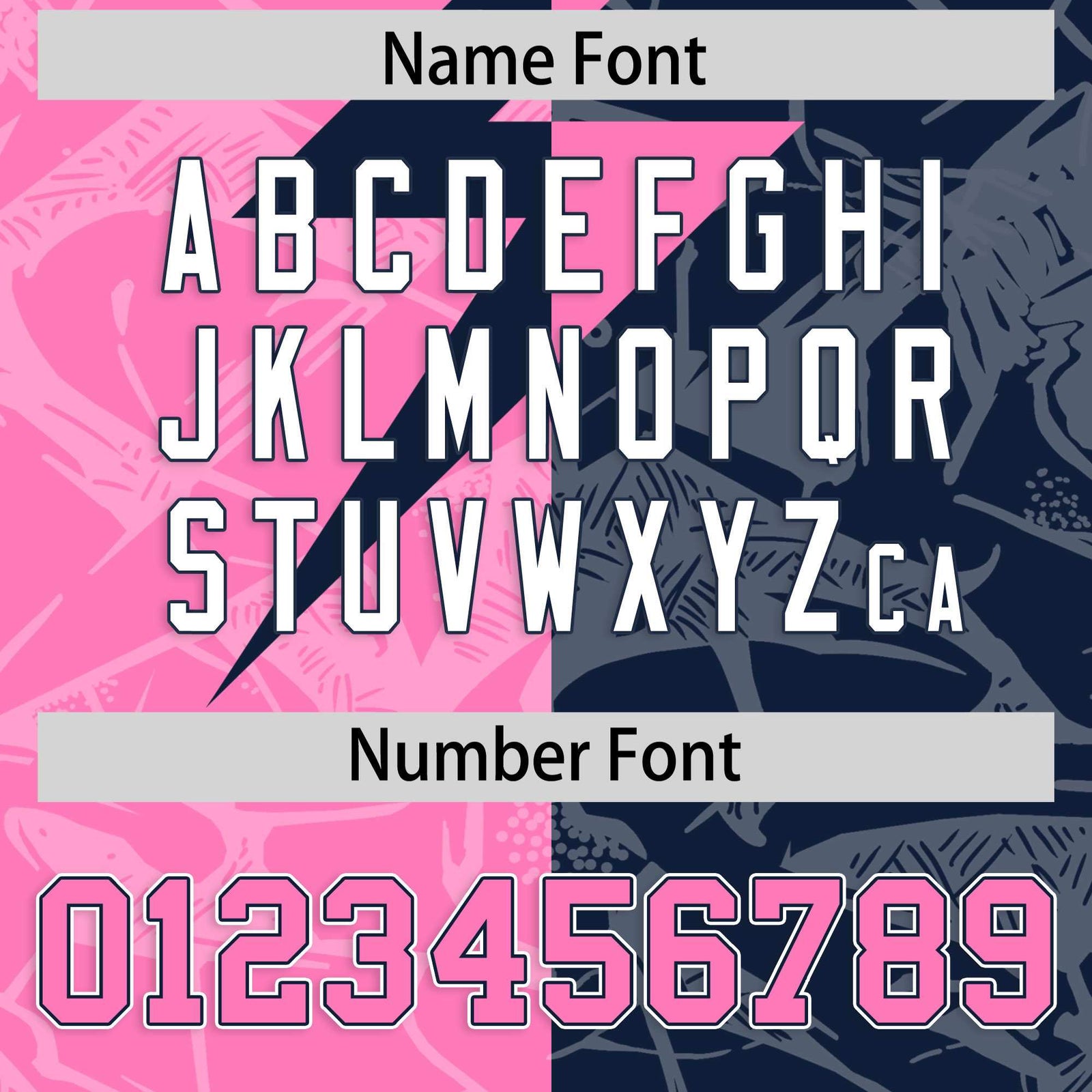 Custom Navy Pink Split Personalized Lightning Pattern Football Jersey