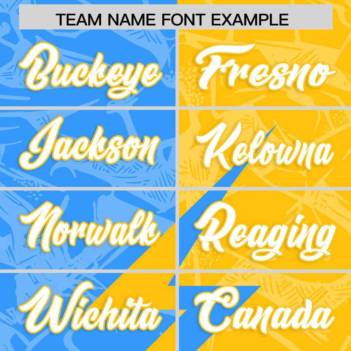 Custom Yellow Light Blue Split Personalized Lightning Pattern Football Jersey