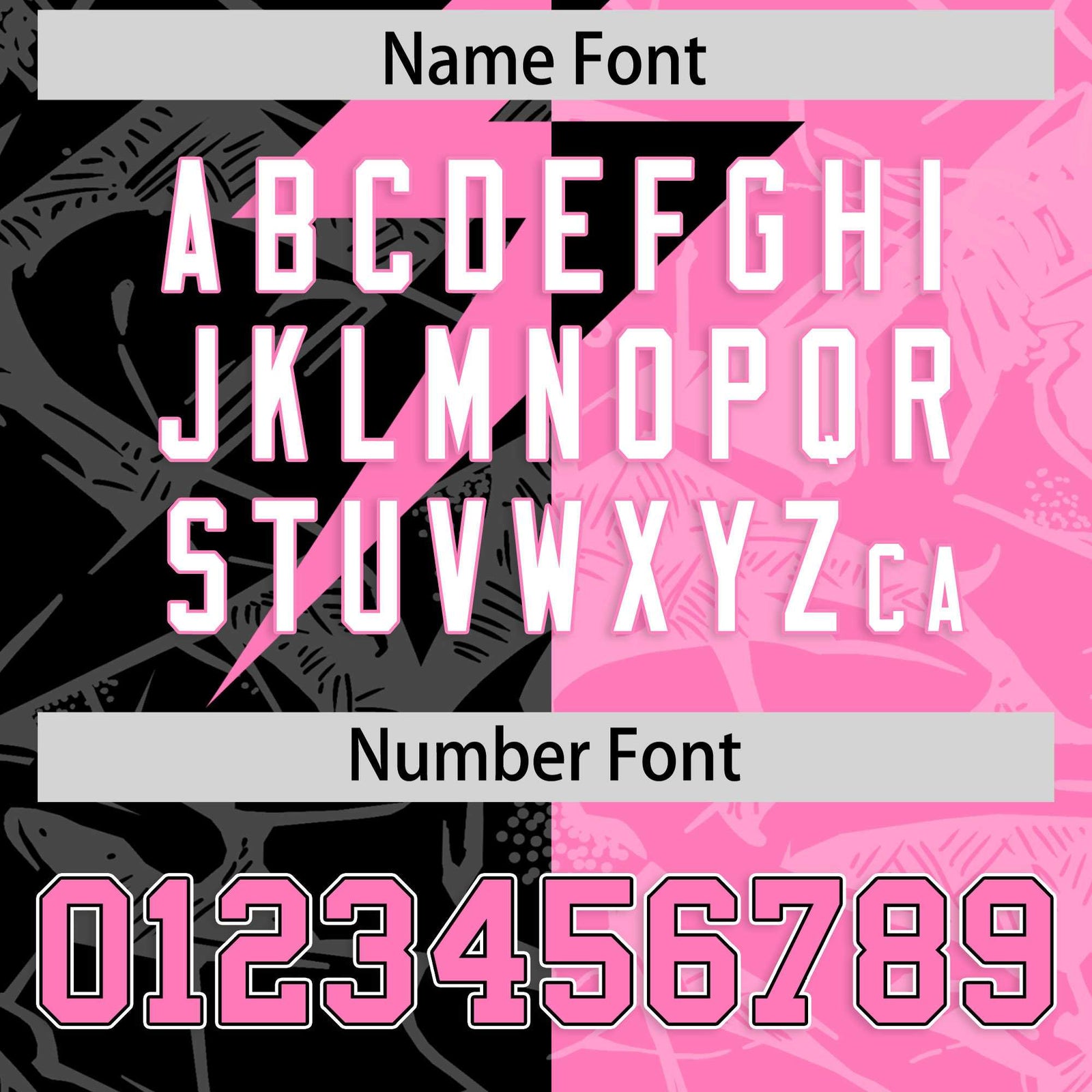 Custom Pink Black Split Personalized Lightning Pattern Football Jersey