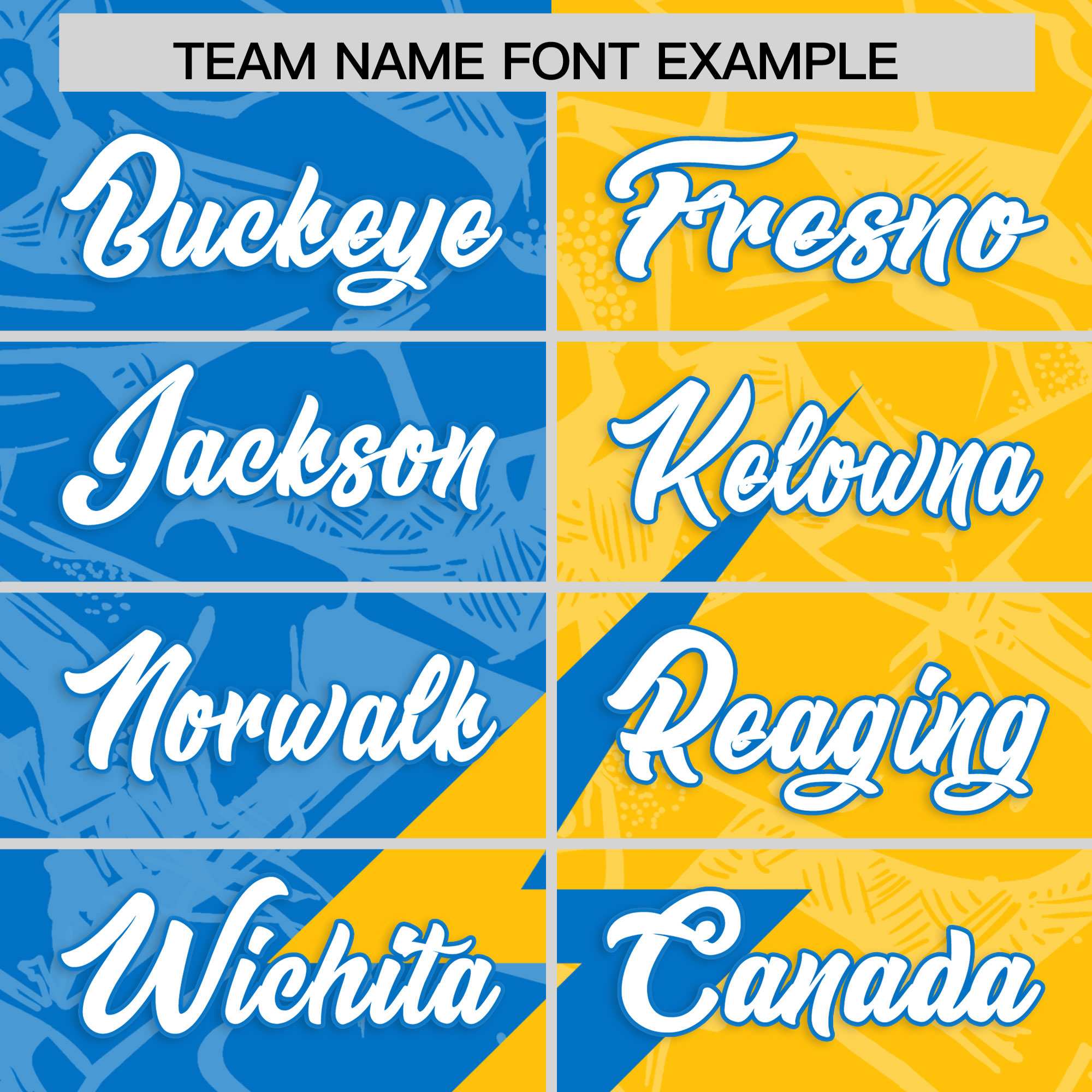 Custom Panther Blue Yellow Split Personalized Lightning Pattern Football Jersey