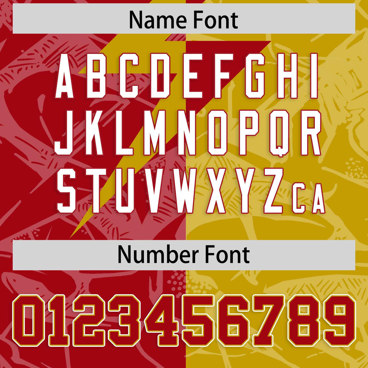 Custom Old Gold Red Split Personalized Lightning Pattern Football Jersey