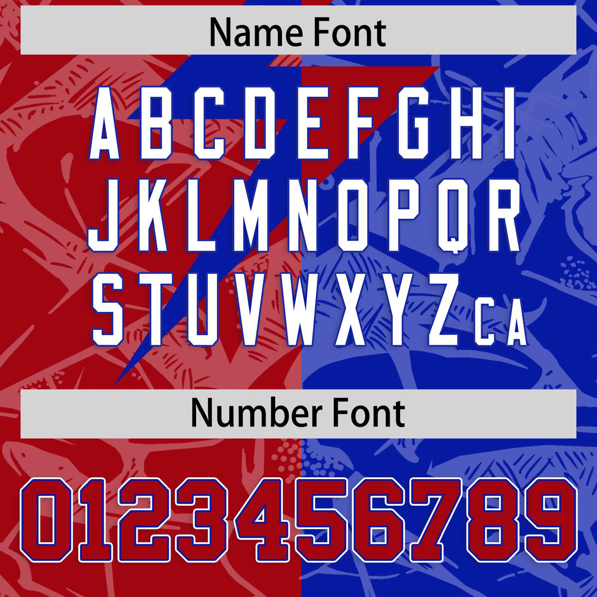 Custom Royal Red Split Personalized Lightning Pattern Football Jersey