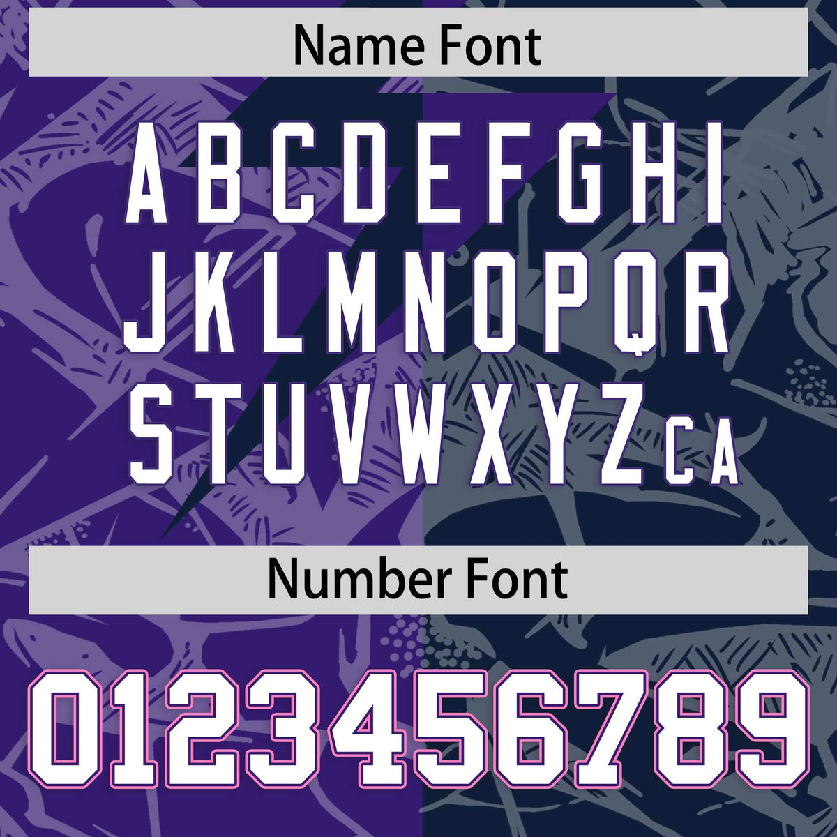 Custom Navy Purple Split Personalized Lightning Pattern Football Jersey