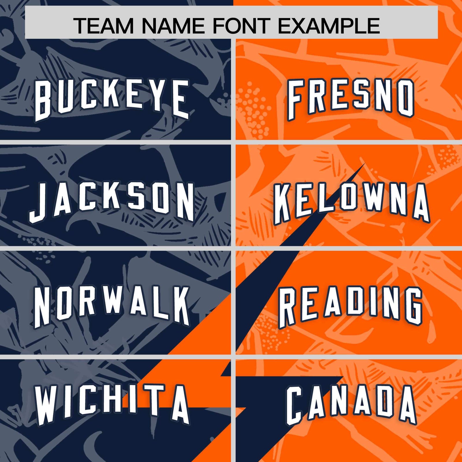 Custom Orange Navy Split Personalized Lightning Pattern Football Jersey