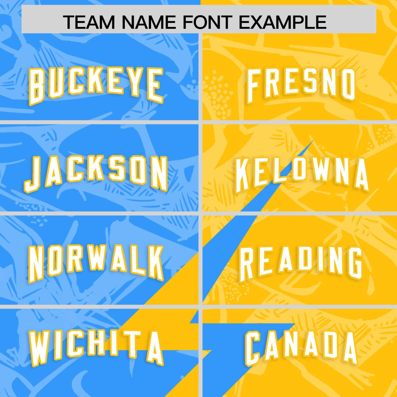 Custom Yellow Light Blue Split Personalized Lightning Pattern Football Jersey