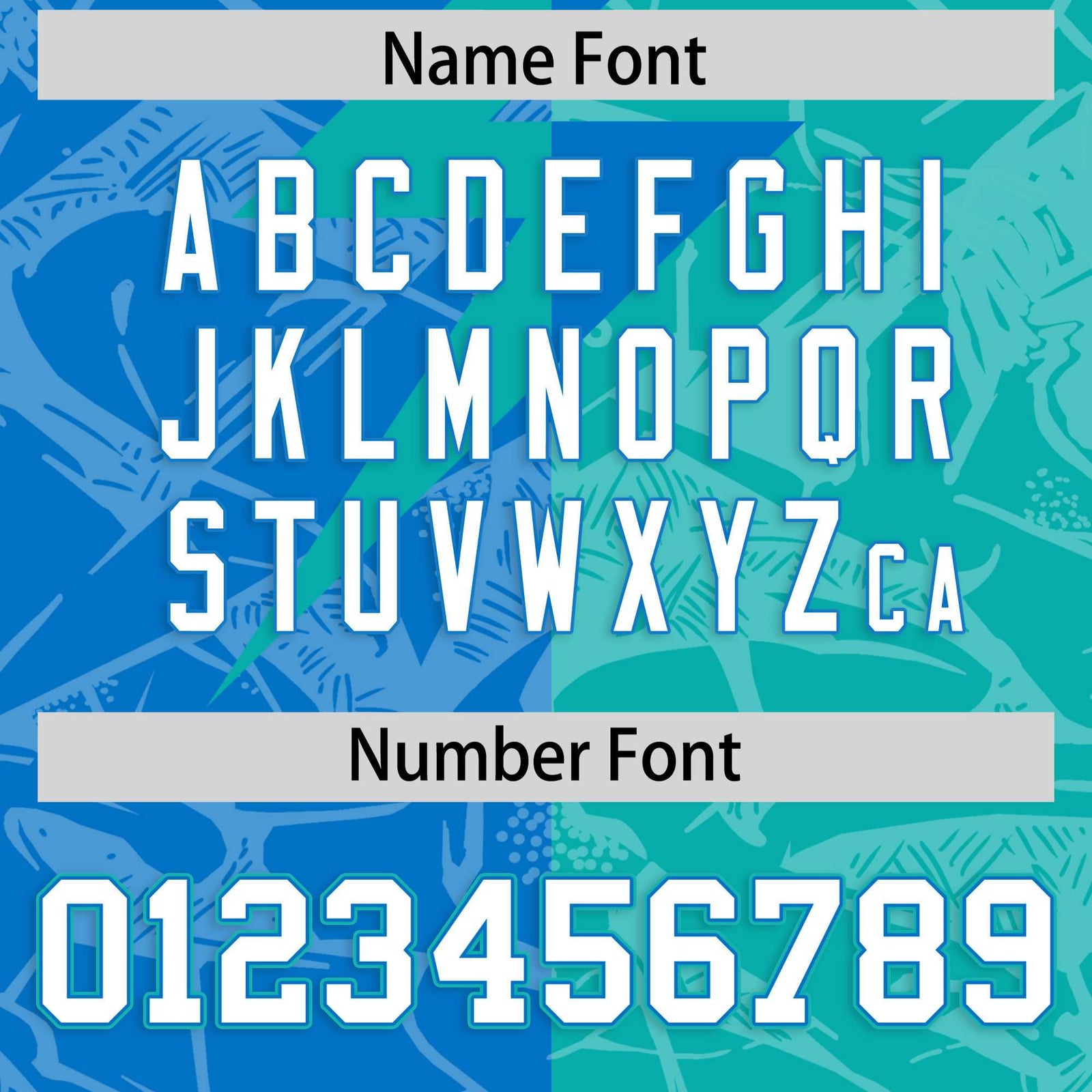 Custom Panther Blue Aqua Split Personalized Lightning Pattern Football Jersey