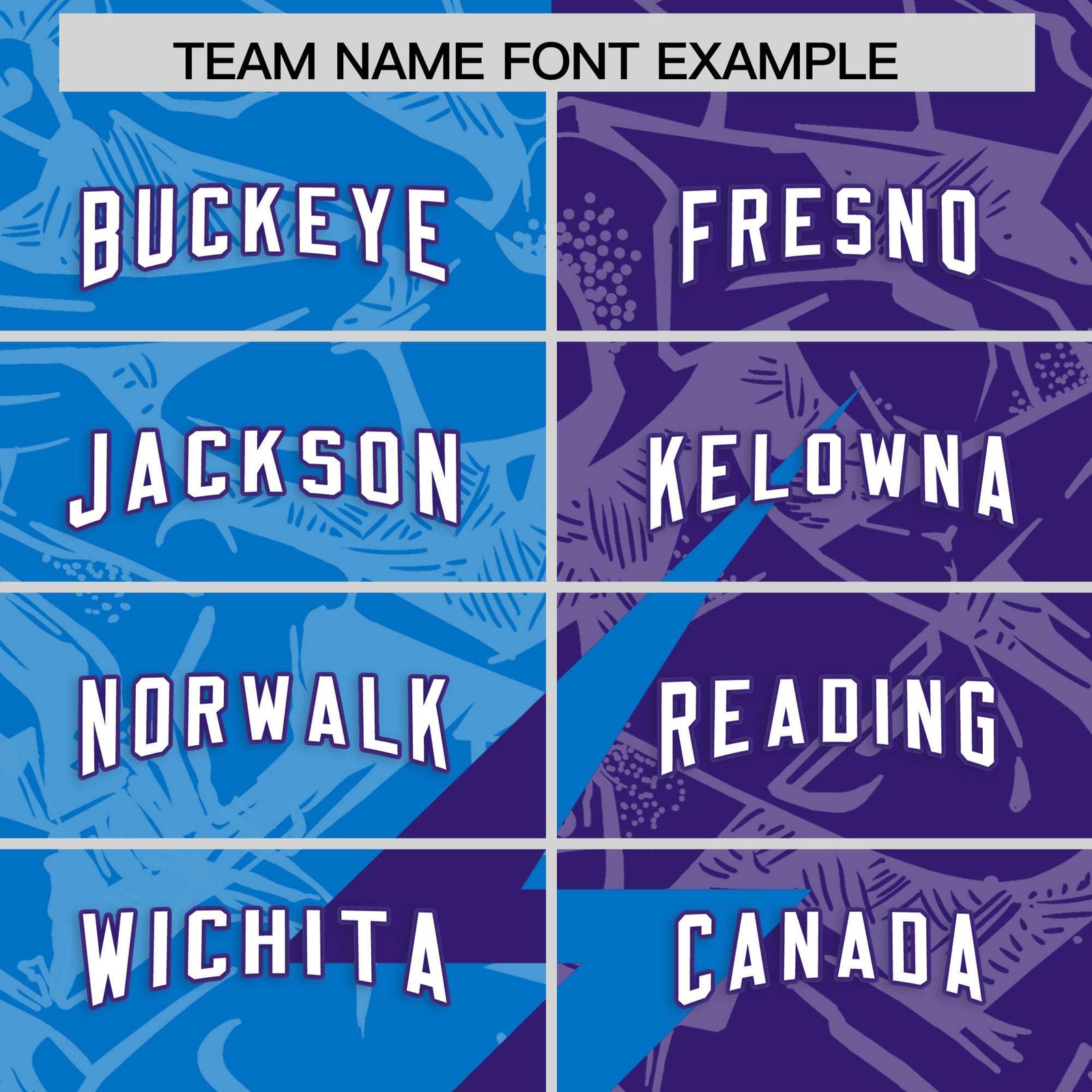 Custom Panther Blue Purple Split Personalized Lightning Pattern Football Jersey