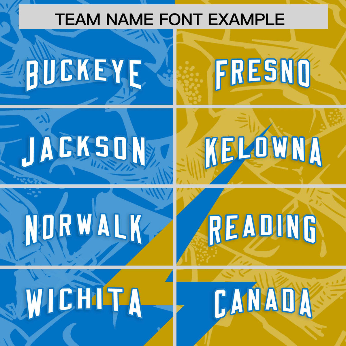 Custom Panther Blue Old Gold Split Personalized Lightning Pattern Football Jersey