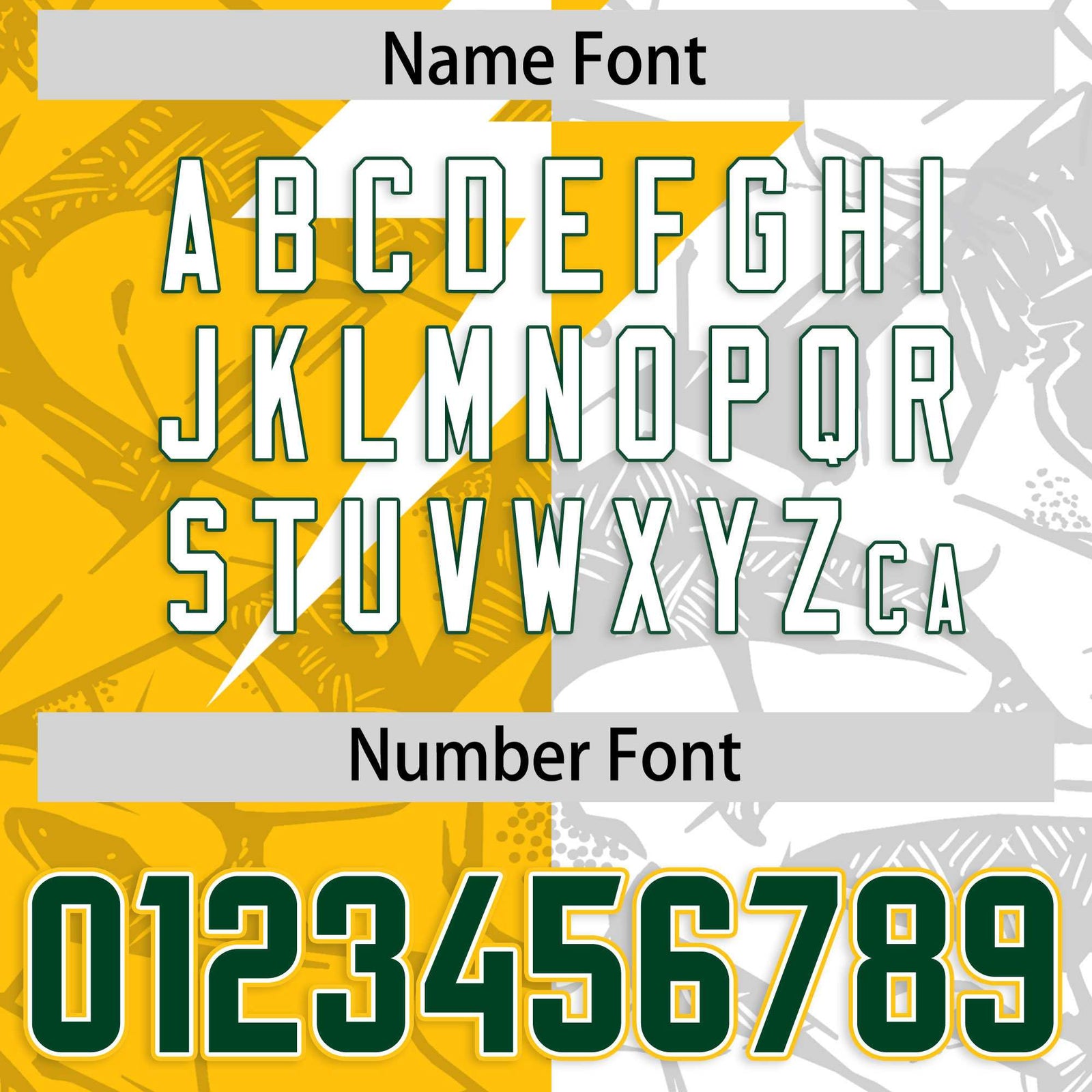 Custom Yellow White Split Personalized Lightning Pattern Football Jersey