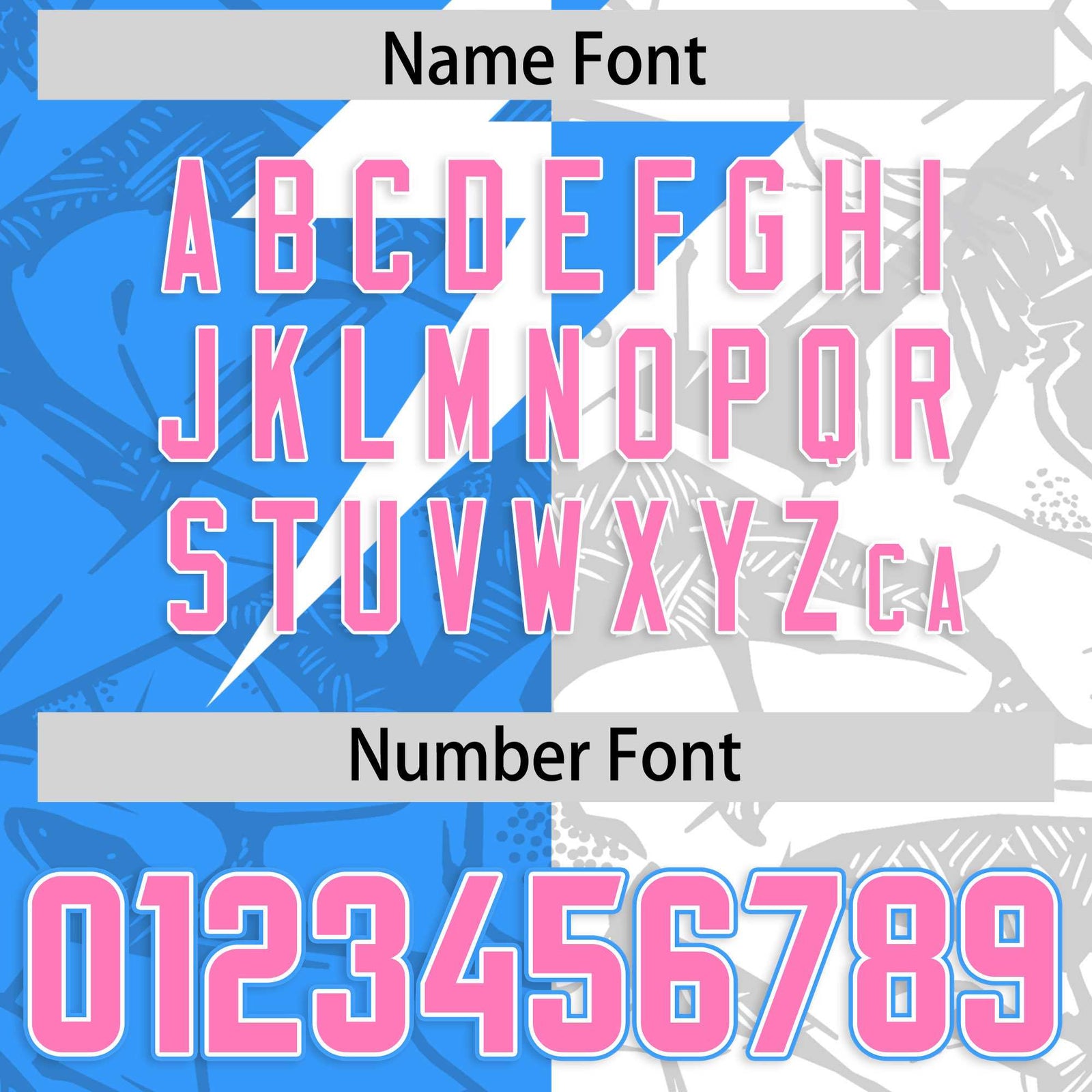 Custom Light Blue White Split Personalized Lightning Pattern Football Jersey