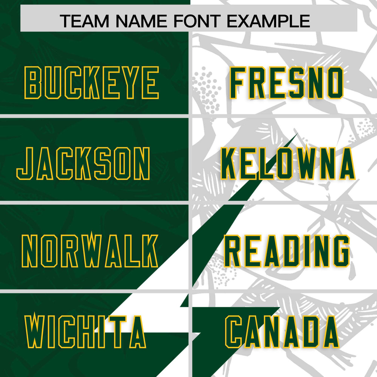 Custom Green White Split Personalized Lightning Pattern Football Jersey