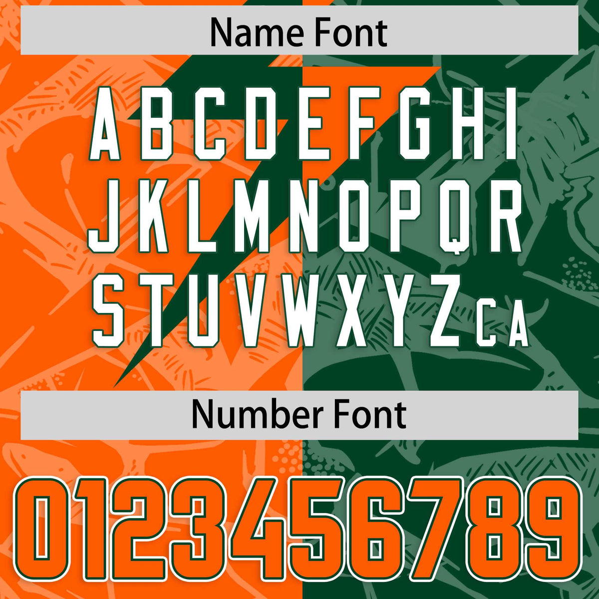 Custom Green Orange Split Personalized Lightning Pattern Football Jersey