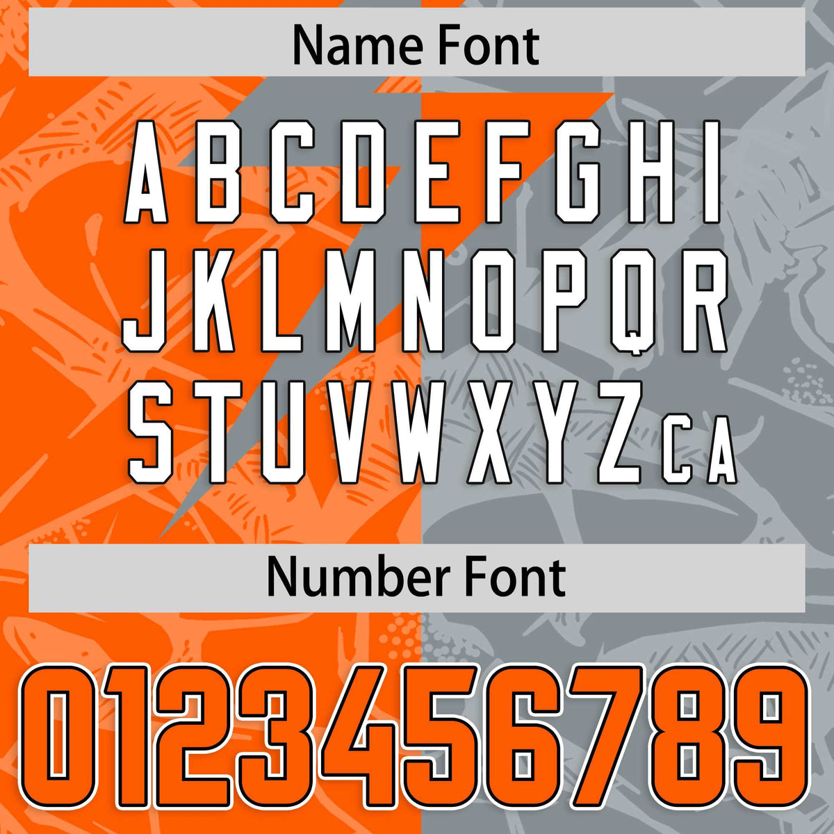 Custom Grey Orange Split Personalized Lightning Pattern Football Jersey