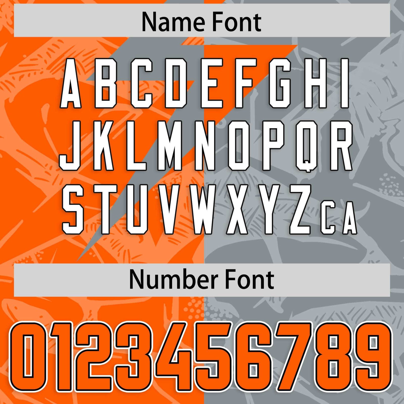 Custom Grey Orange Split Personalized Lightning Pattern Football Jersey