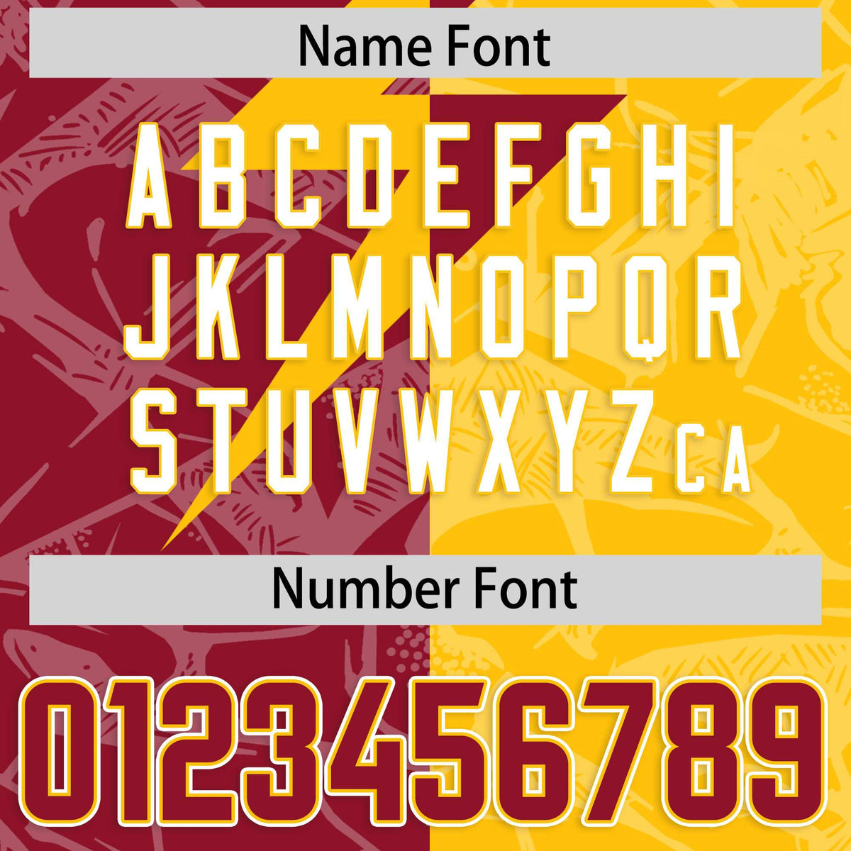 Custom Yellow Cardinal Split Personalized Lightning Pattern Football Jersey