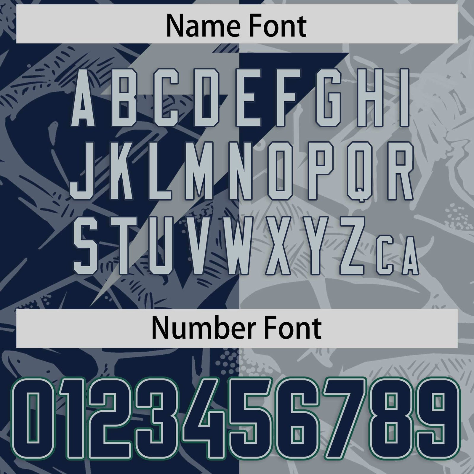 Custom Navy Gray Split Personalized Lightning Pattern Football Jersey