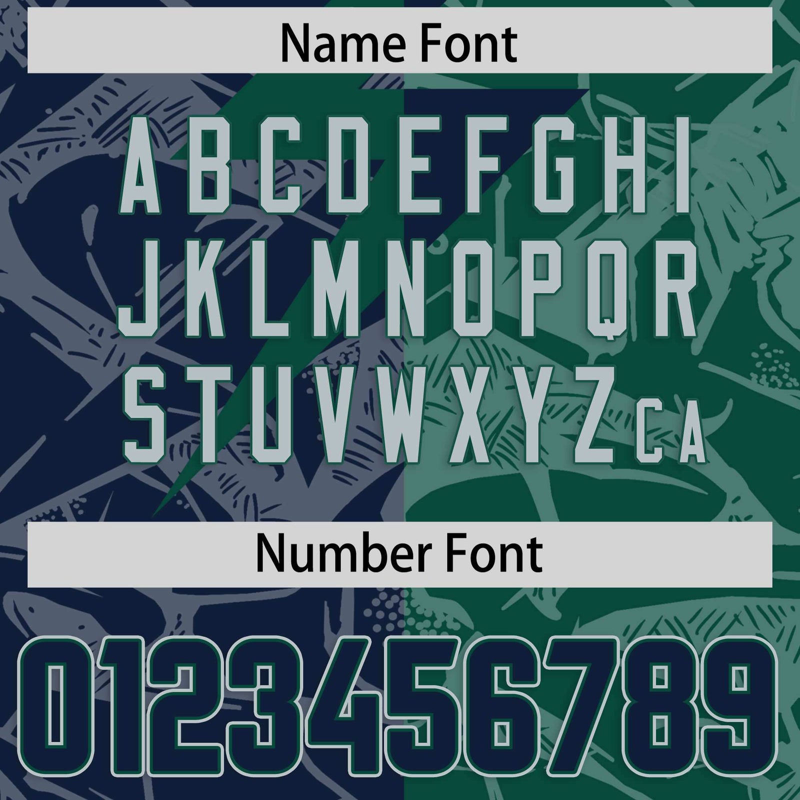 Custom Green Navy Split Personalized Lightning Pattern Football Jersey