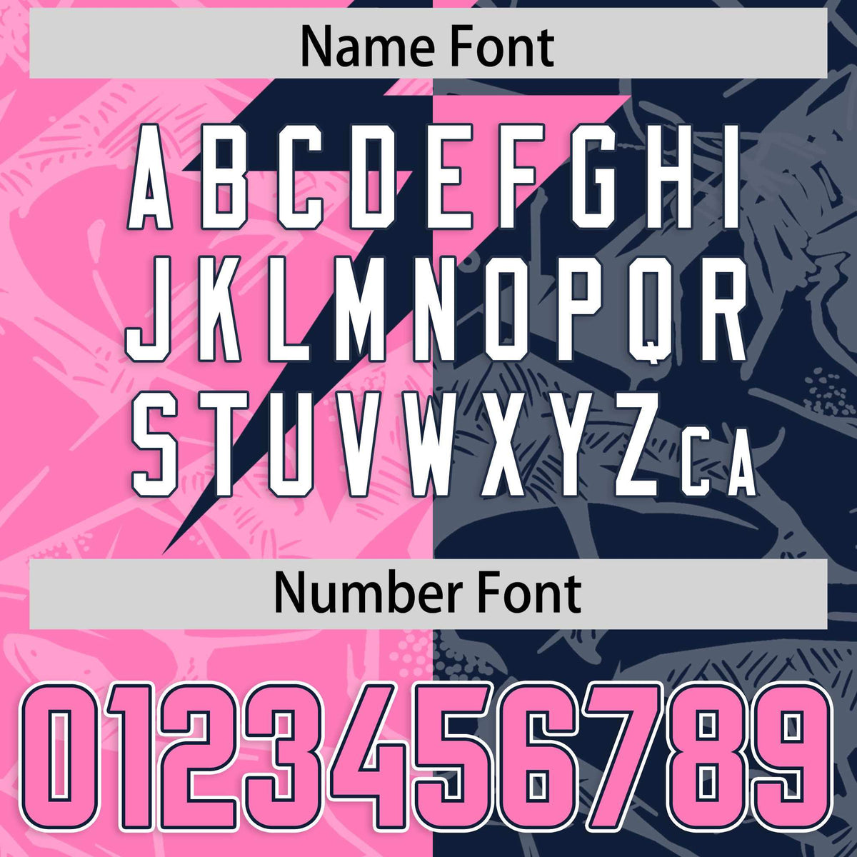 Custom Navy Pink Split Personalized Lightning Pattern Football Jersey