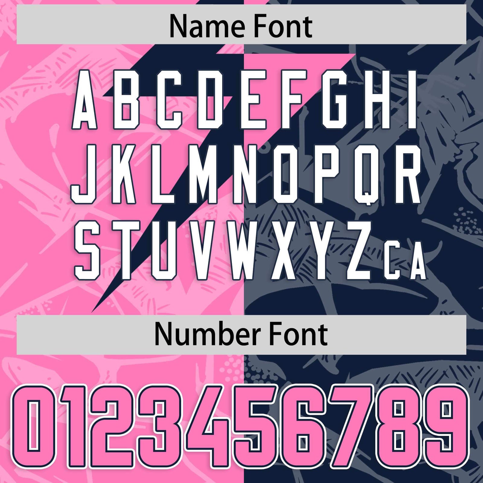 Custom Navy Pink Split Personalized Lightning Pattern Football Jersey