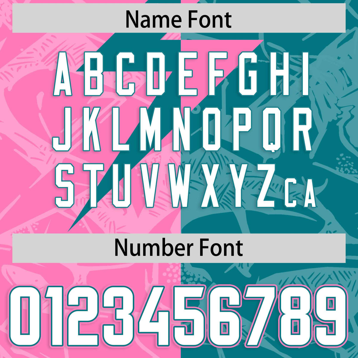 Custom Aqua Pink Split Personalized Lightning Pattern Football Jersey