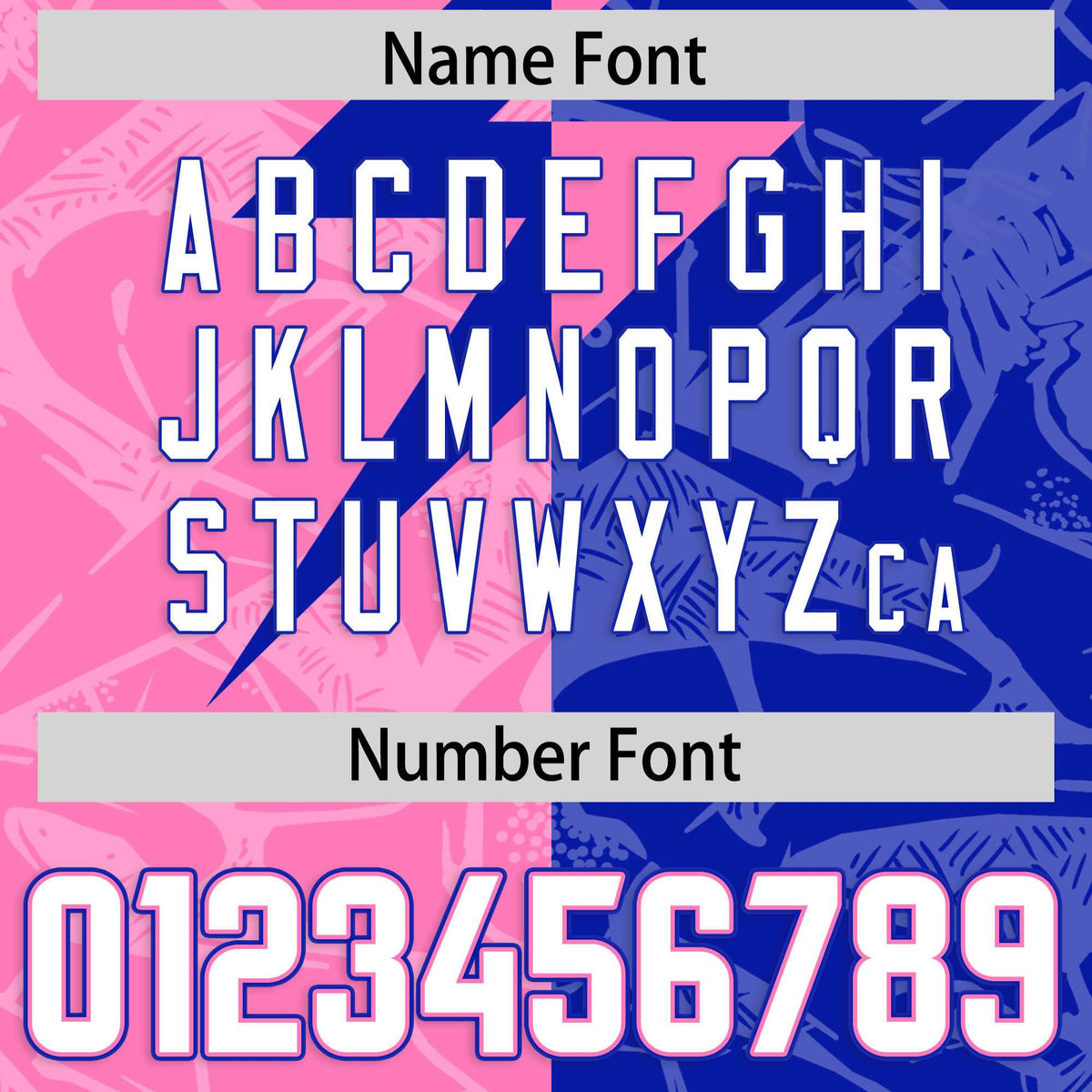 Custom Royal Pink Split Personalized Lightning Pattern Football Jersey