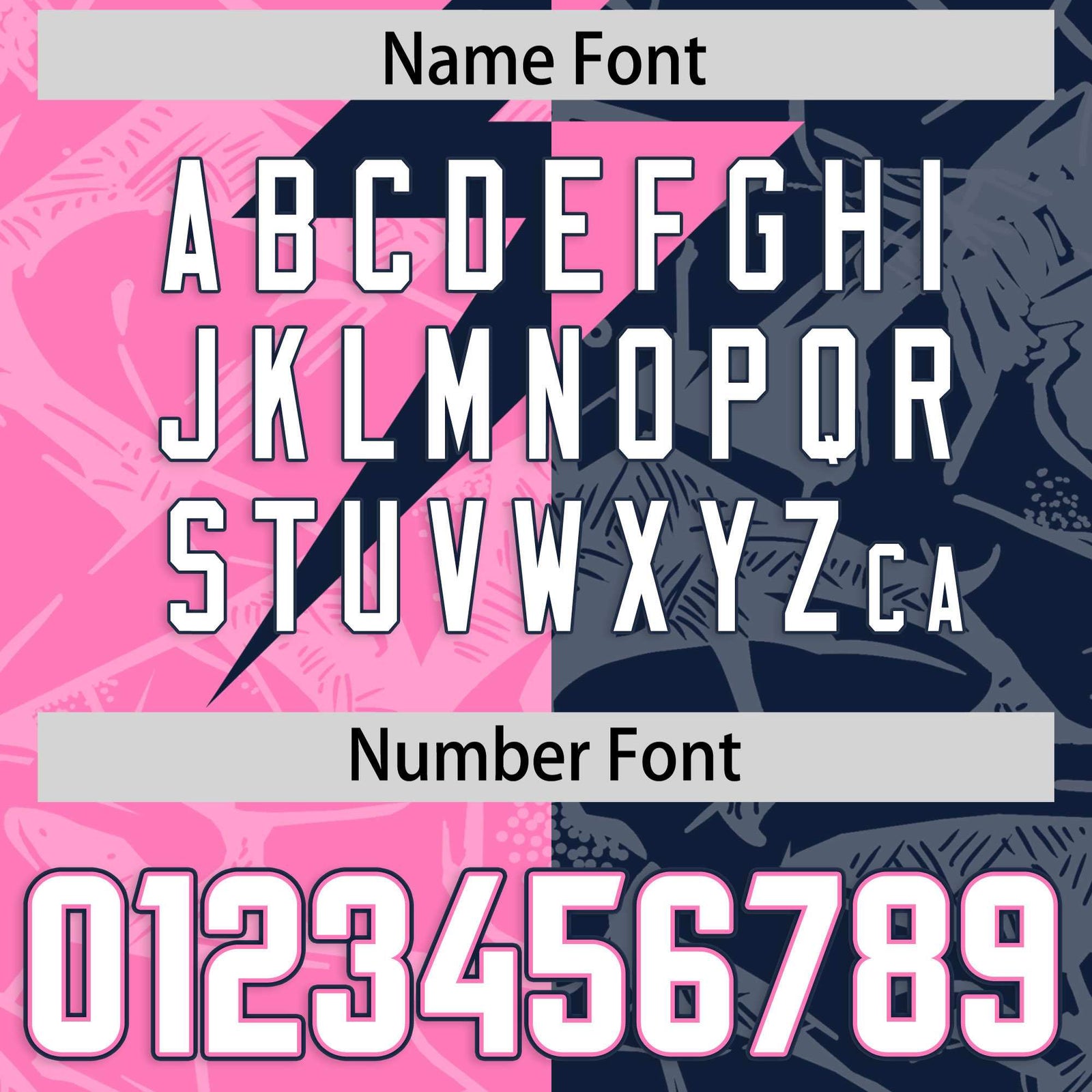 Custom Navy Pink Split Personalized Lightning Pattern Football Jersey