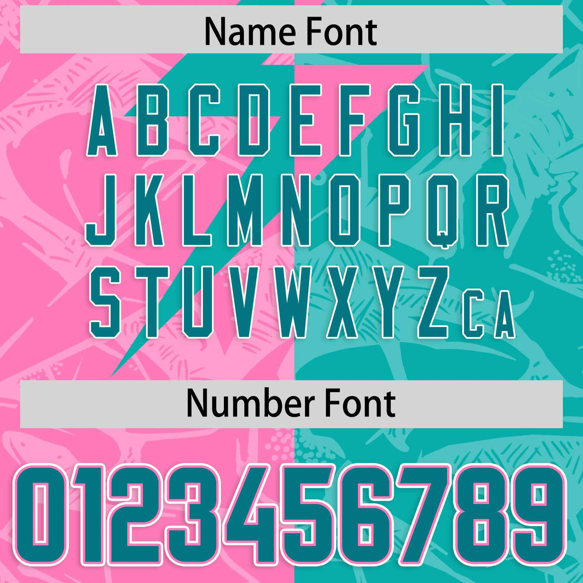 Custom Aqua Pink Split Personalized Lightning Pattern Football Jersey