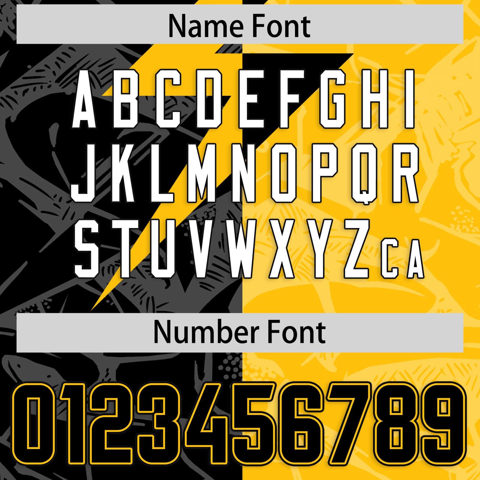 Custom Yellow Black Split Personalized Lightning Pattern Football Jersey