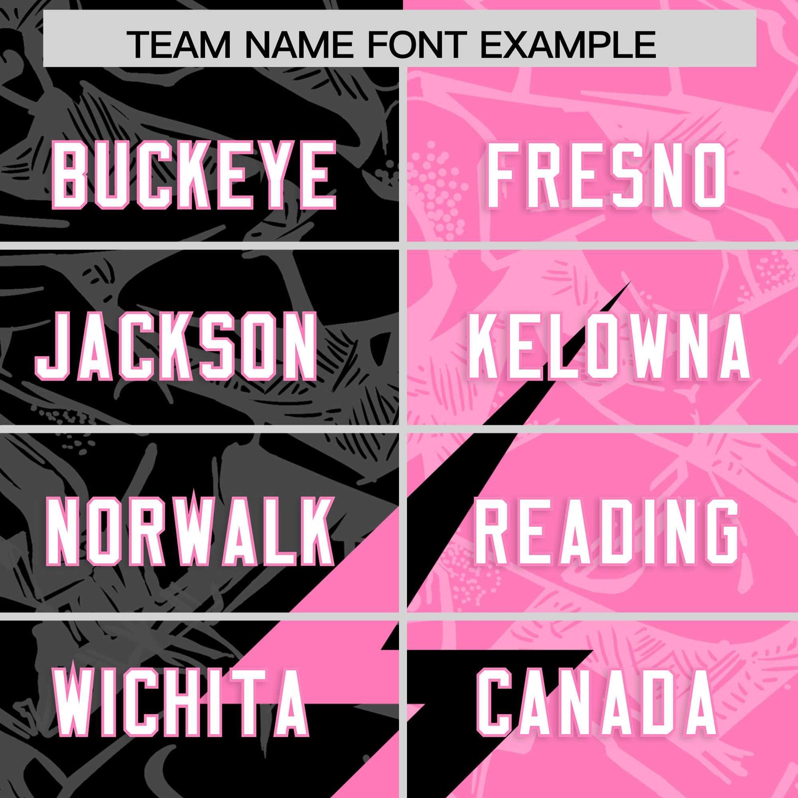 Custom Pink Black Split Personalized Lightning Pattern Football Jersey