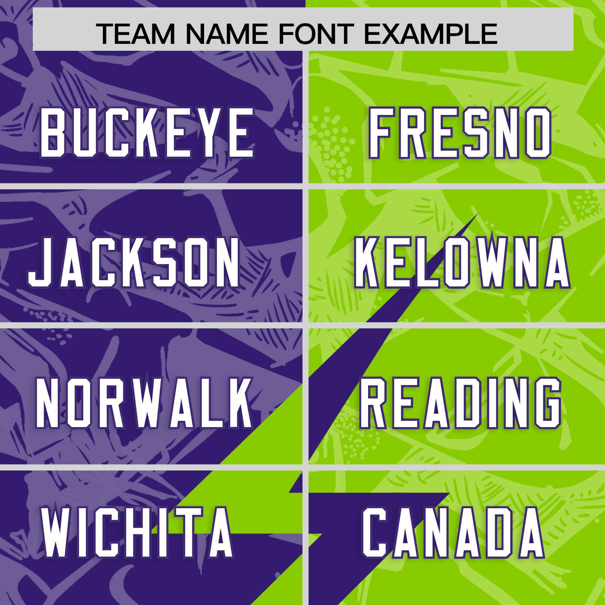 Custom Neon Green Purple Split Personalized Lightning Pattern Football Jersey