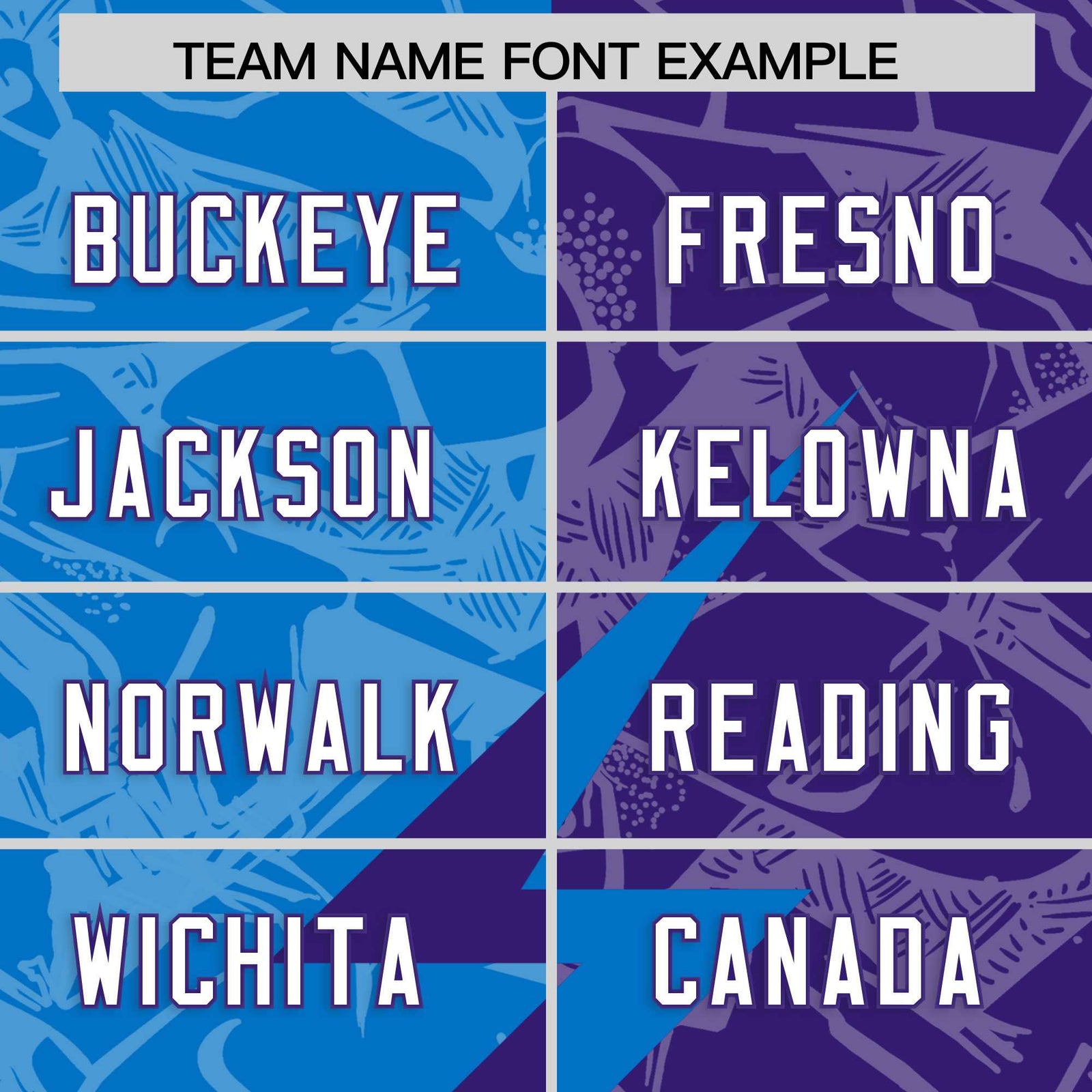 Custom Panther Blue Purple Split Personalized Lightning Pattern Football Jersey