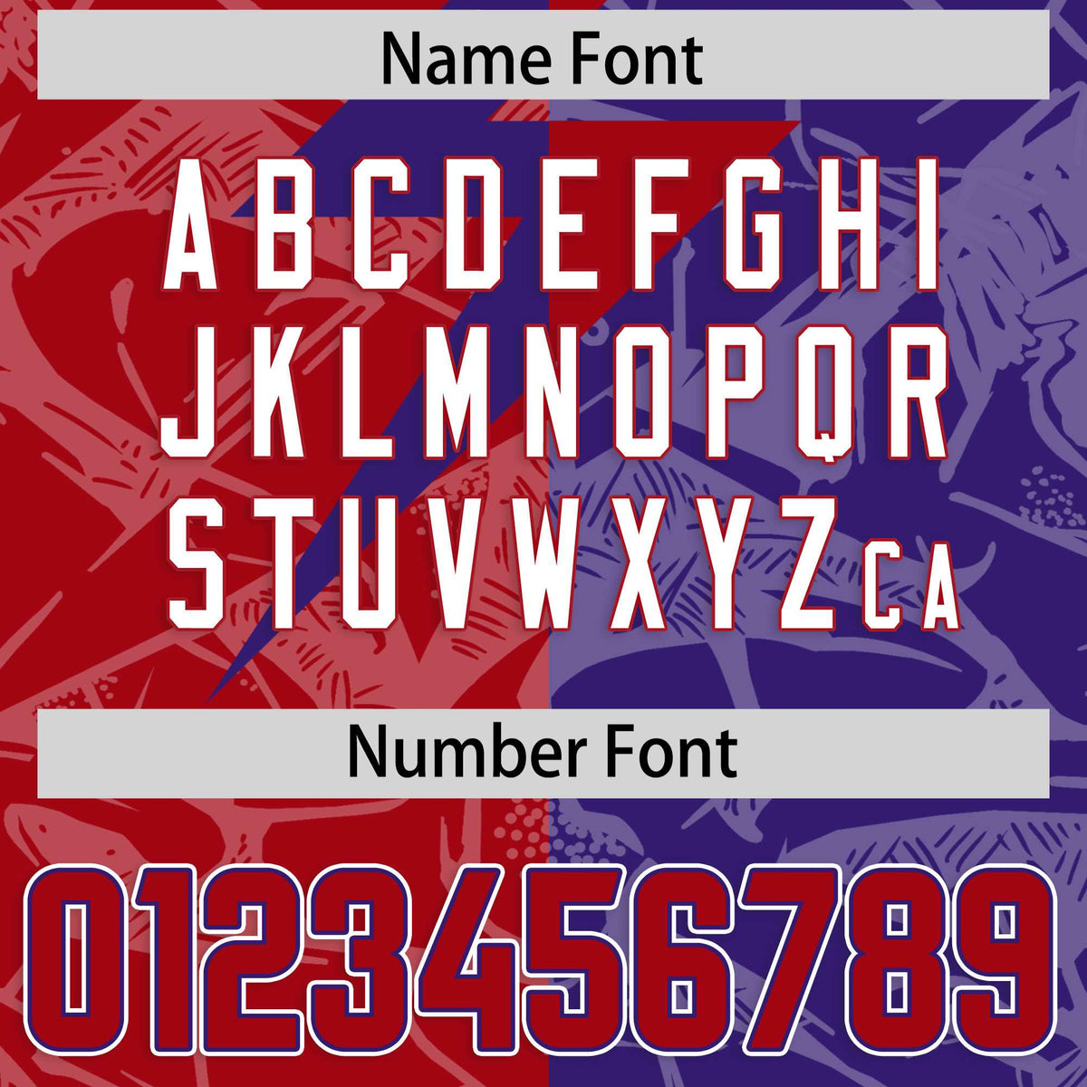 Custom Red Purple Split Personalized Lightning Pattern Football Jersey