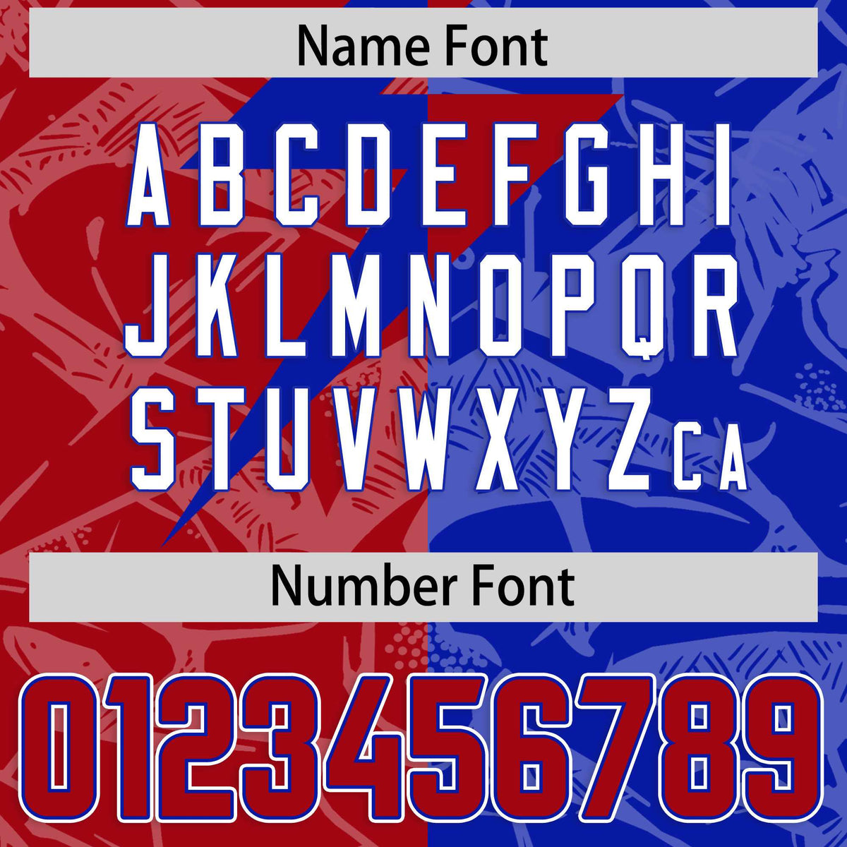 Custom Royal Red Split Personalized Lightning Pattern Football Jersey