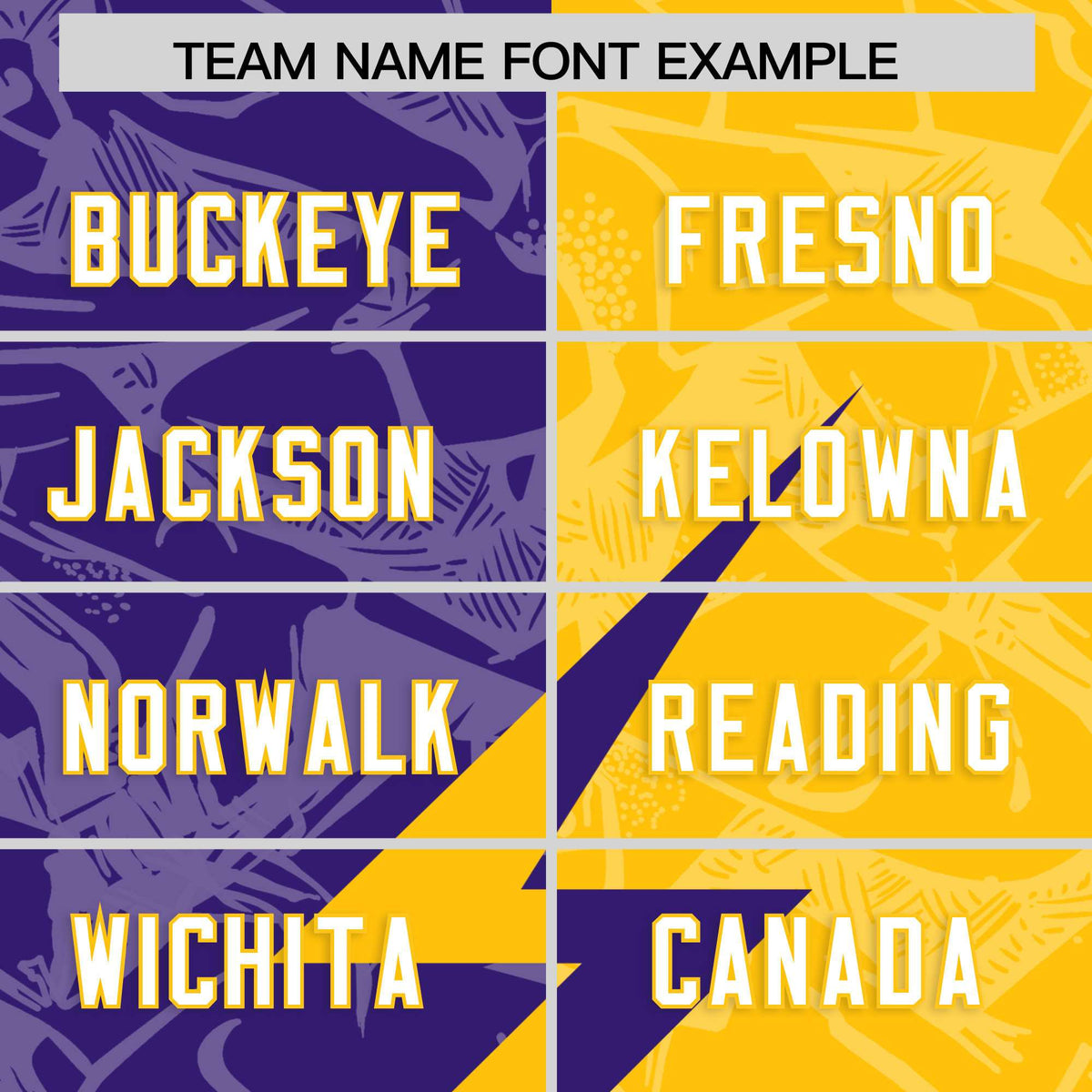 Custom Yellow Purple Split Personalized Lightning Pattern Football Jersey