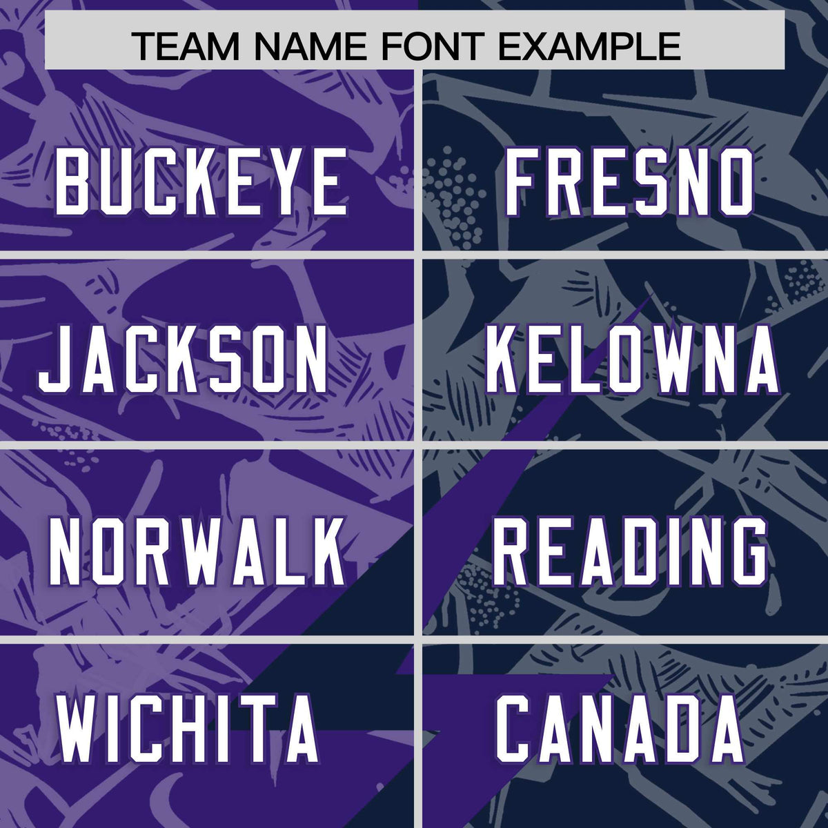 Custom Navy Purple Split Personalized Lightning Pattern Football Jersey