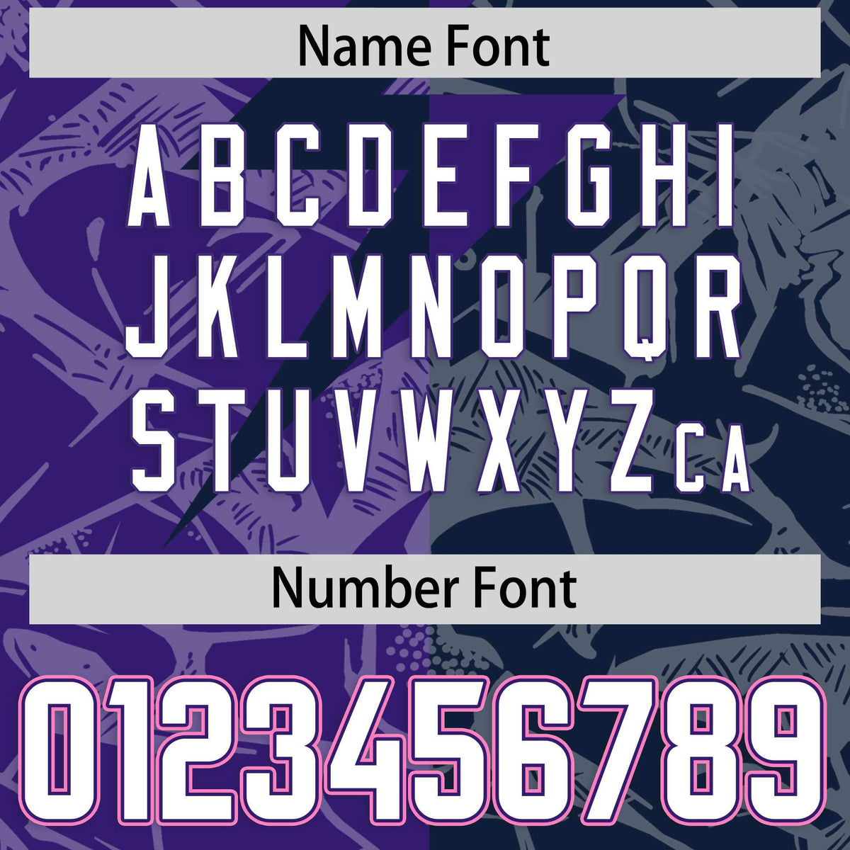 Custom Navy Purple Split Personalized Lightning Pattern Football Jersey