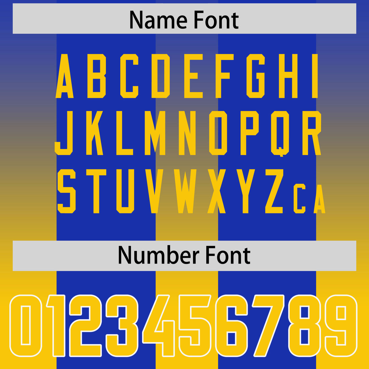 Custom Royal Yellow Vertical Width Stripe Gradient Fashion Personalized Team Football Jersey