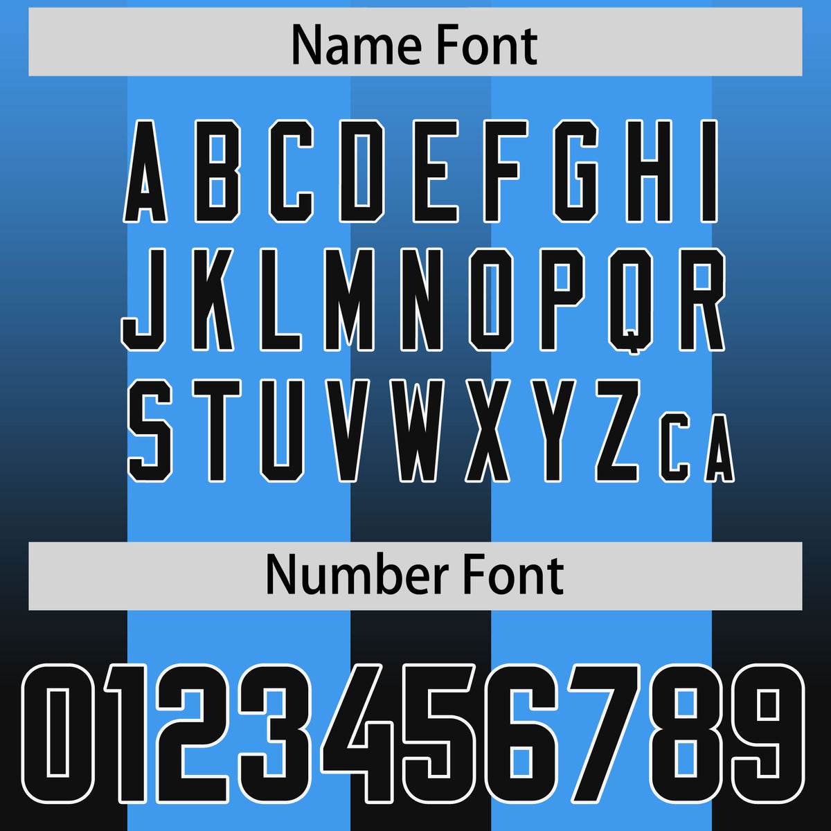 Custom Light Blue Black Vertical Width Stripe Gradient Fashion Personalized Team Football Jersey