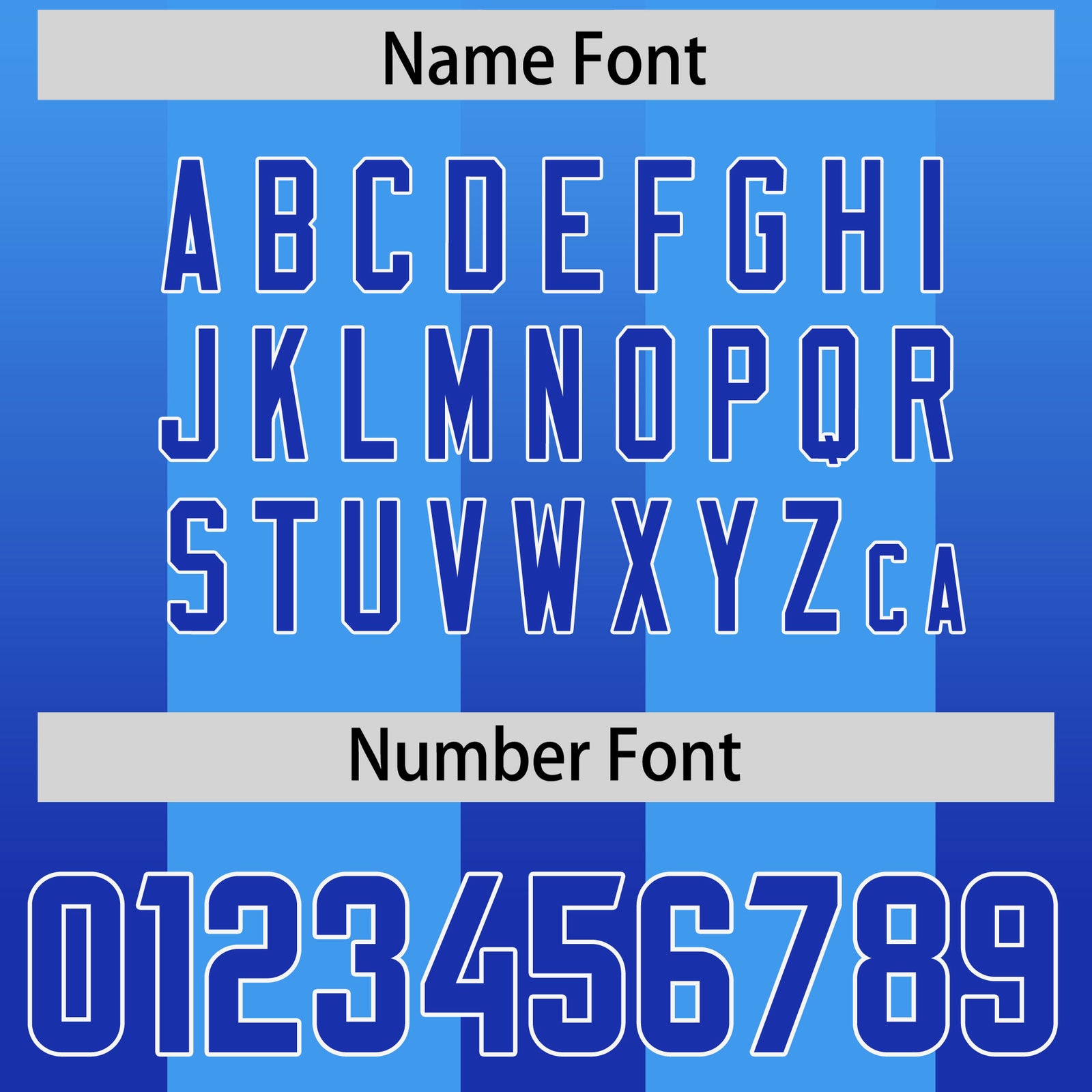 Custom Light Blue Royal Vertical Width Stripe Gradient Fashion Personalized Team Football Jersey